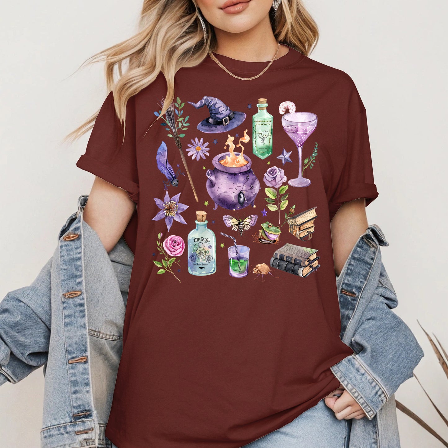 Witchy Vibes Watercolor Potion Tee