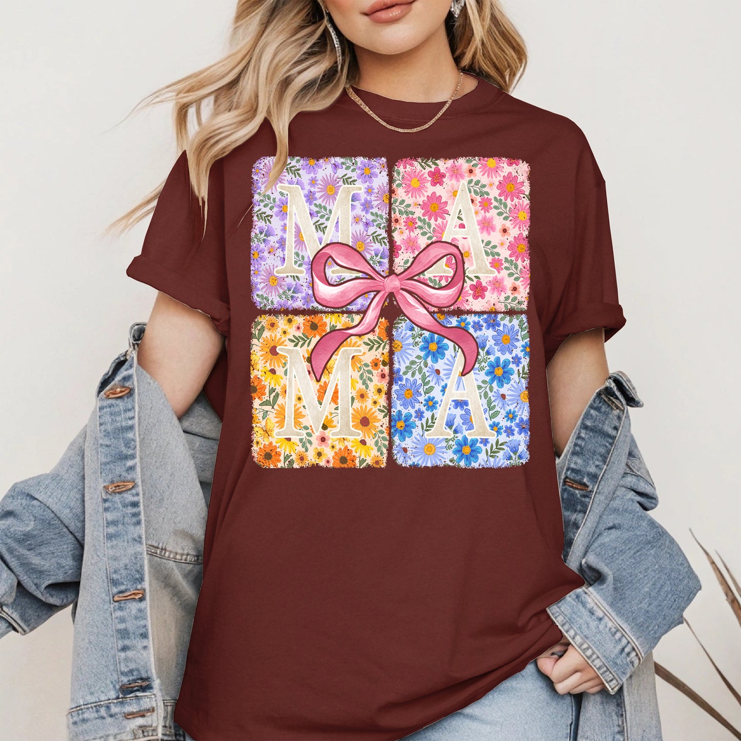 Floral MAMA Shirt Mother Tee Hoodie Sweatshirt Gift for Moms