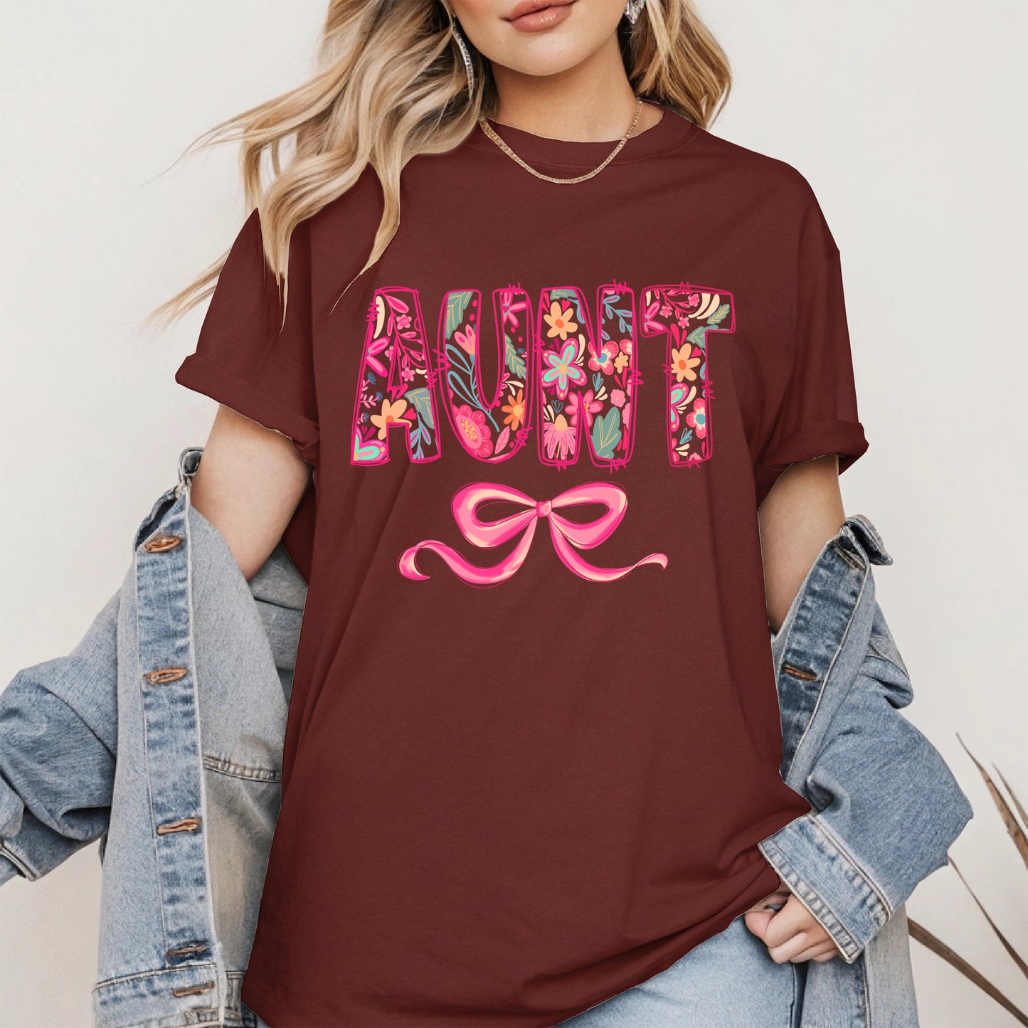 Floral Aunt Shirt Gift Tee Hoodie Sweatshirt for Cool Aunties