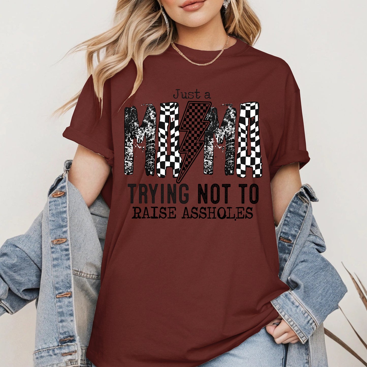 Just a Mama Trying Shirt Hoodie Sweatshirt Gift for Moms