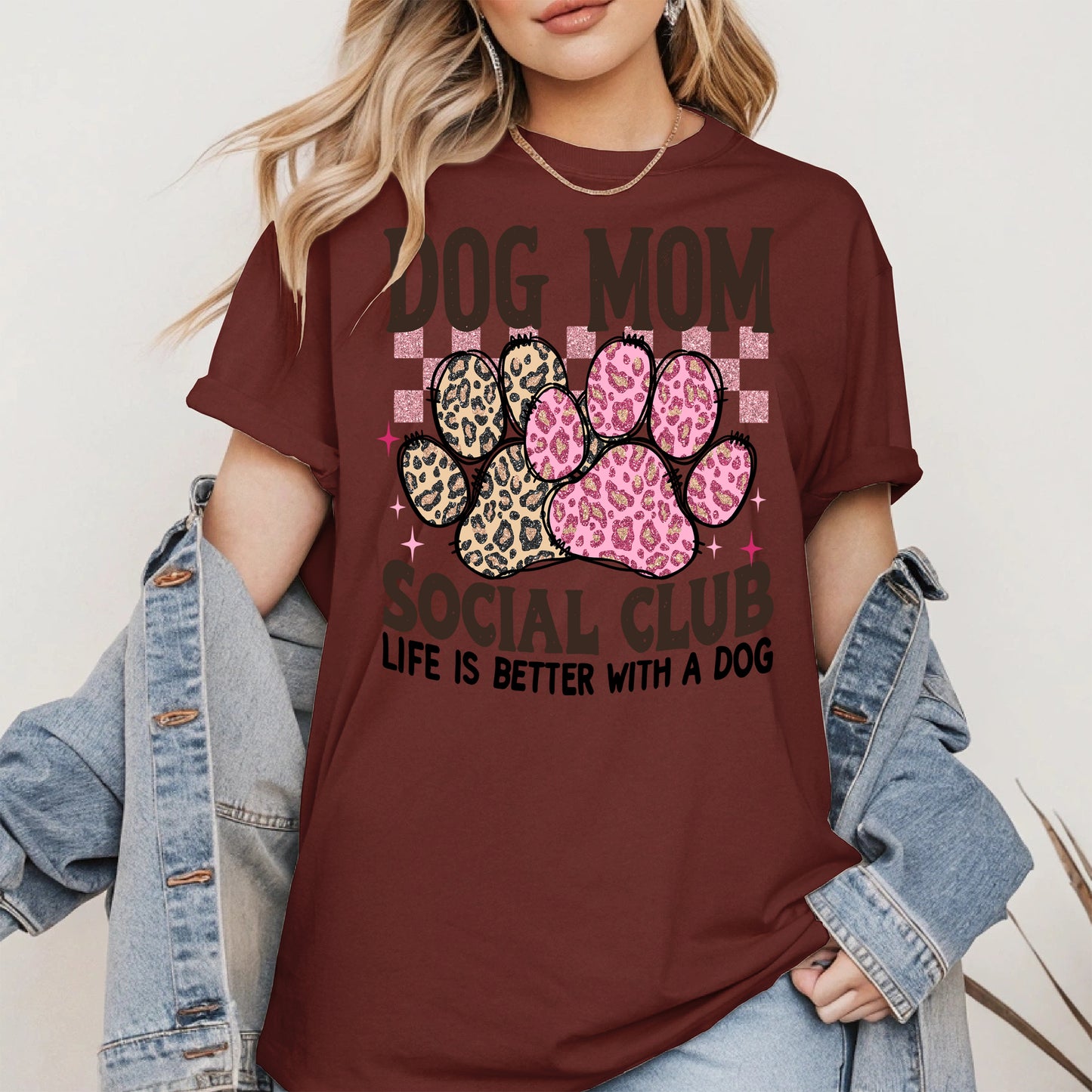 Dog Mom Social Club Shirt Hoodie Sweatshirt Gift for Pet Moms