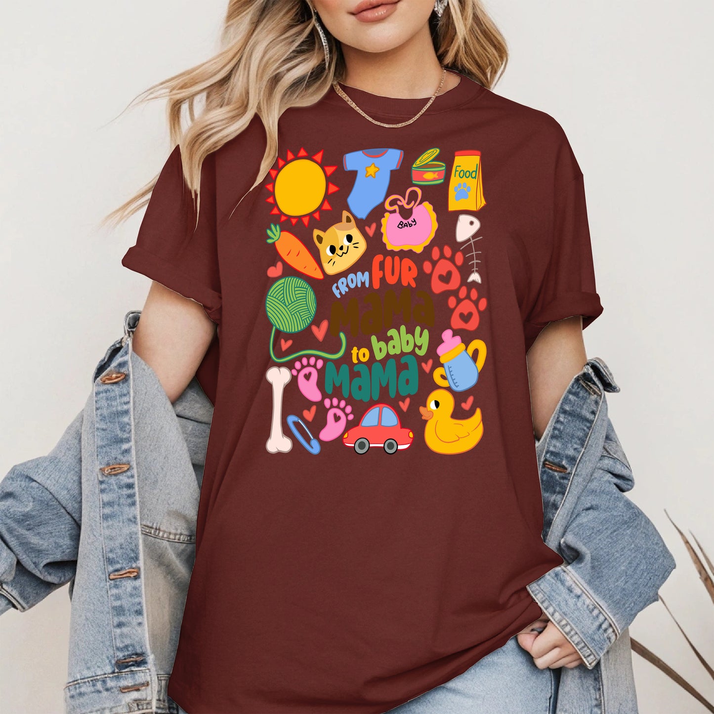 From Fur Mama to Baby Mama Shirt Hoodie Sweatshirt Gift