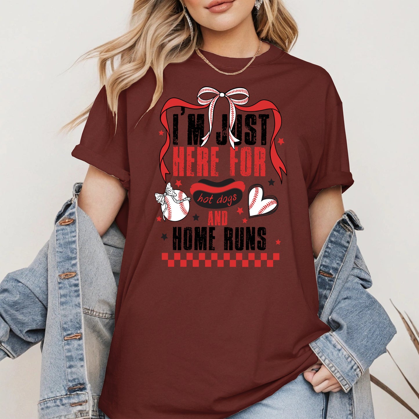 Here For Hot Dogs Baseball Shirt Sport Tee Hoodie Sweatshirt