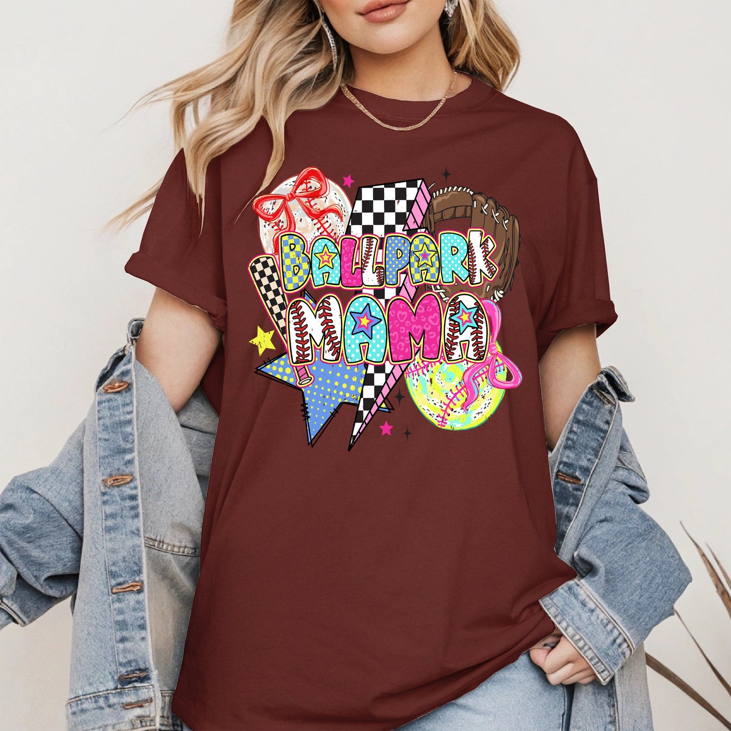 Ballpark Mama Shirt Sport Tee Hoodie Sweatshirt Gift for Baseball Moms