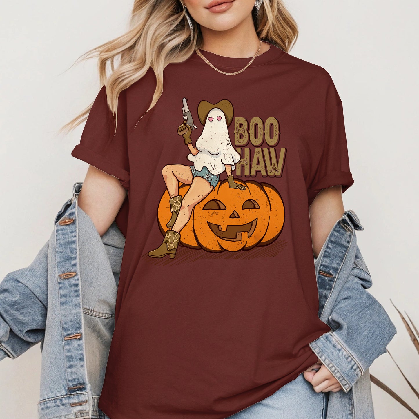 Boo Haw Halloween Cowgirl Tee