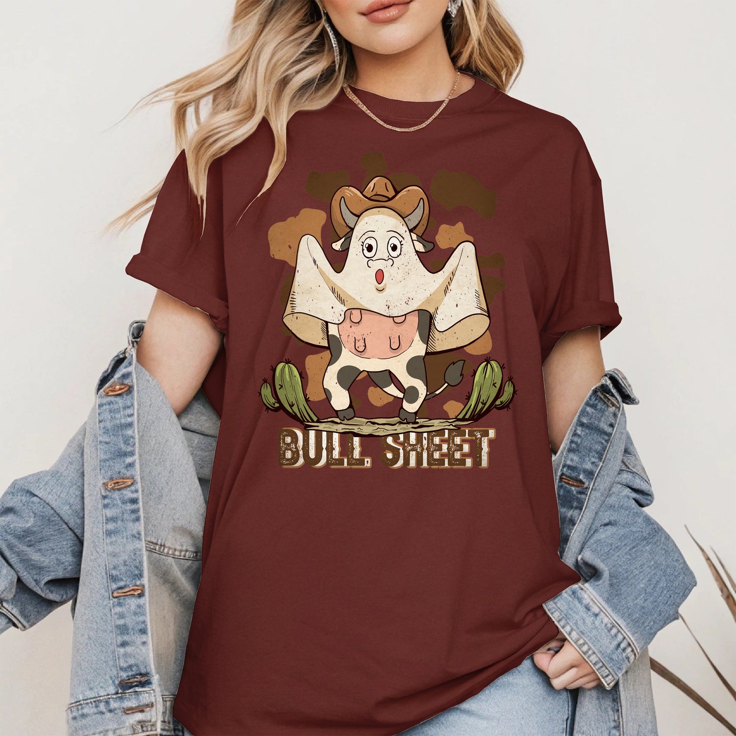 Bull Sheet Funny Ghost Cow Tee