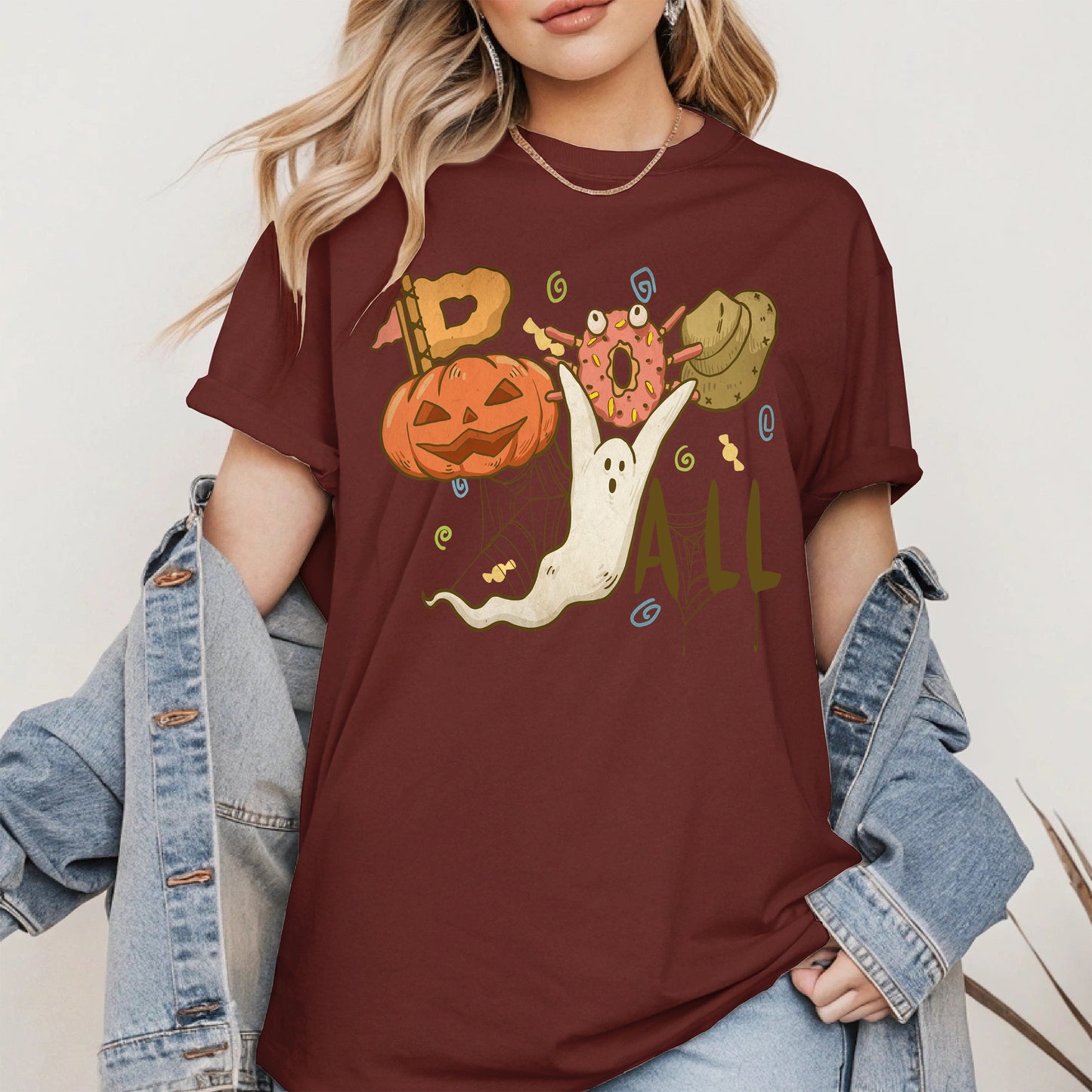 Boo Yall Cute Halloween Fall Tee