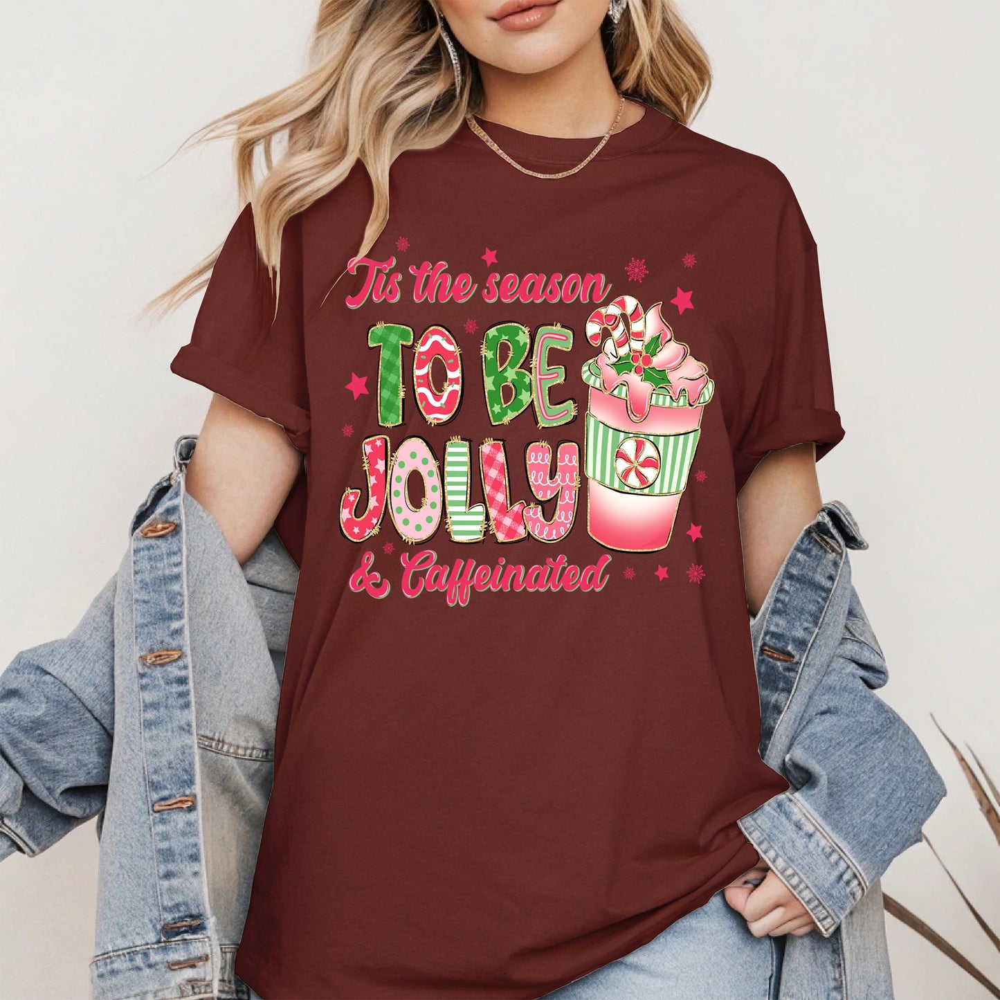 Tis the Season to Be Jolly and Caffeinated Shirt