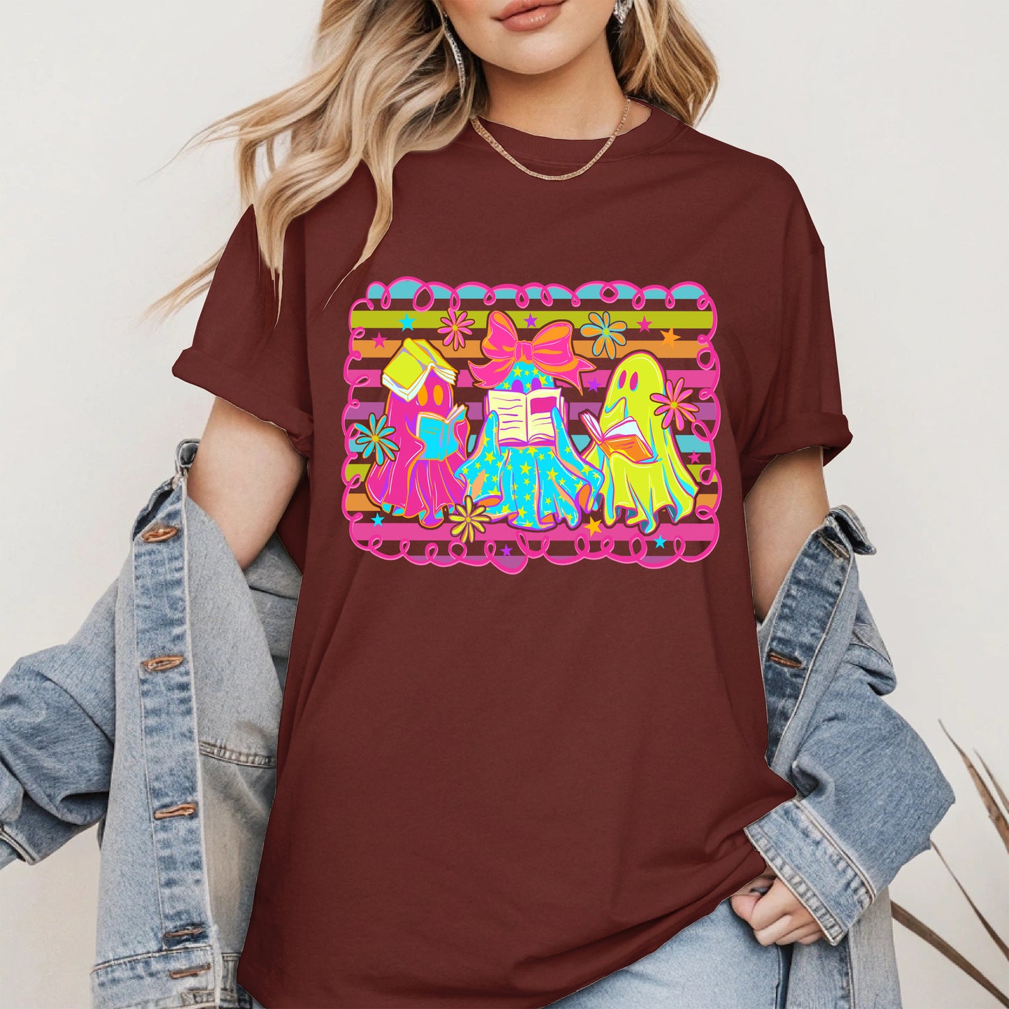 Halloween ghost book shirt and hoodle