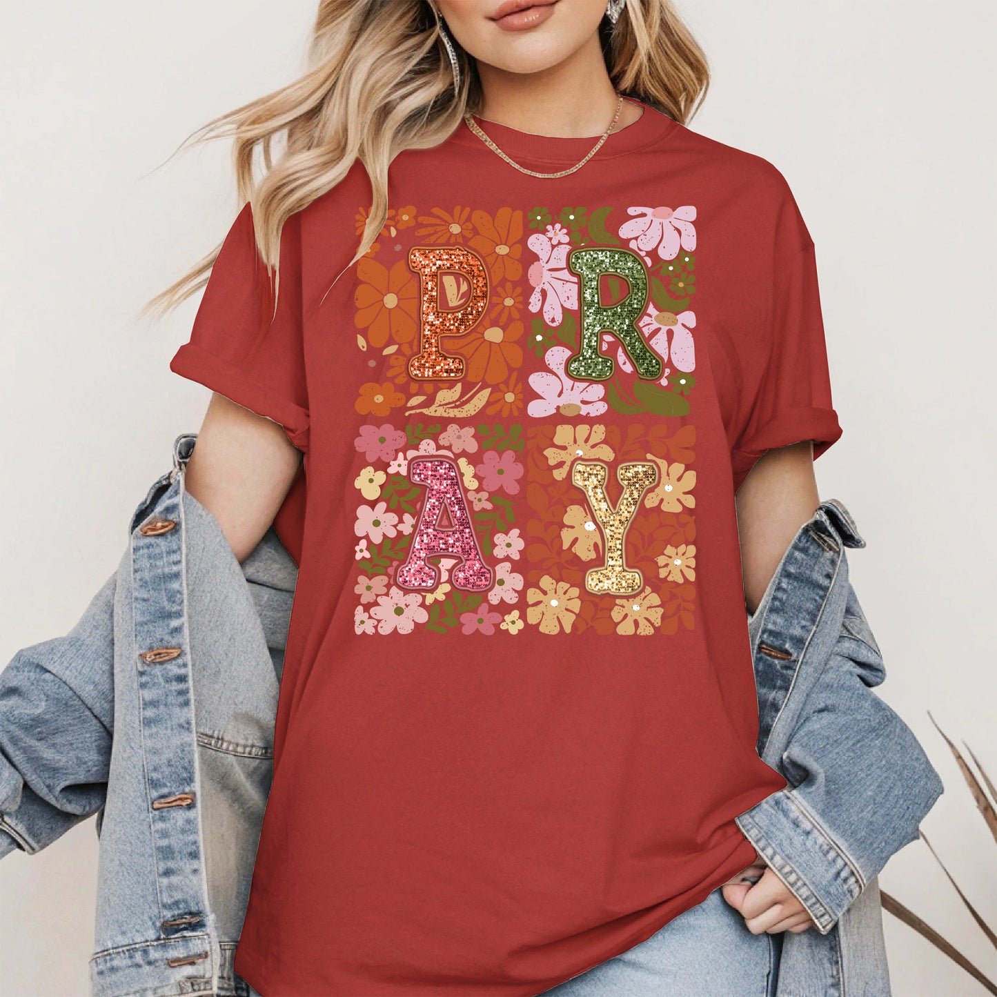 Retro Floral Faith Fall Christian Shirt