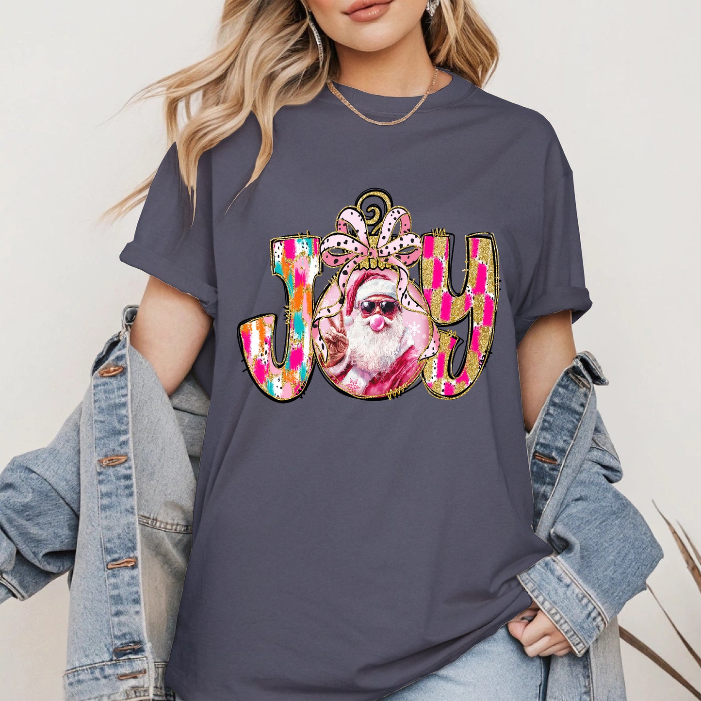 Joy Christmas Shirt Santa Cool Holiday Gift