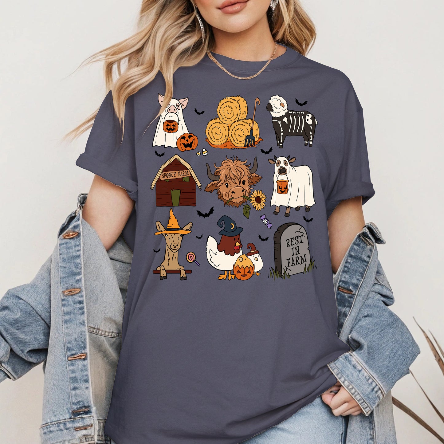 Spooky Cute Halloween Farm Animal Shirt