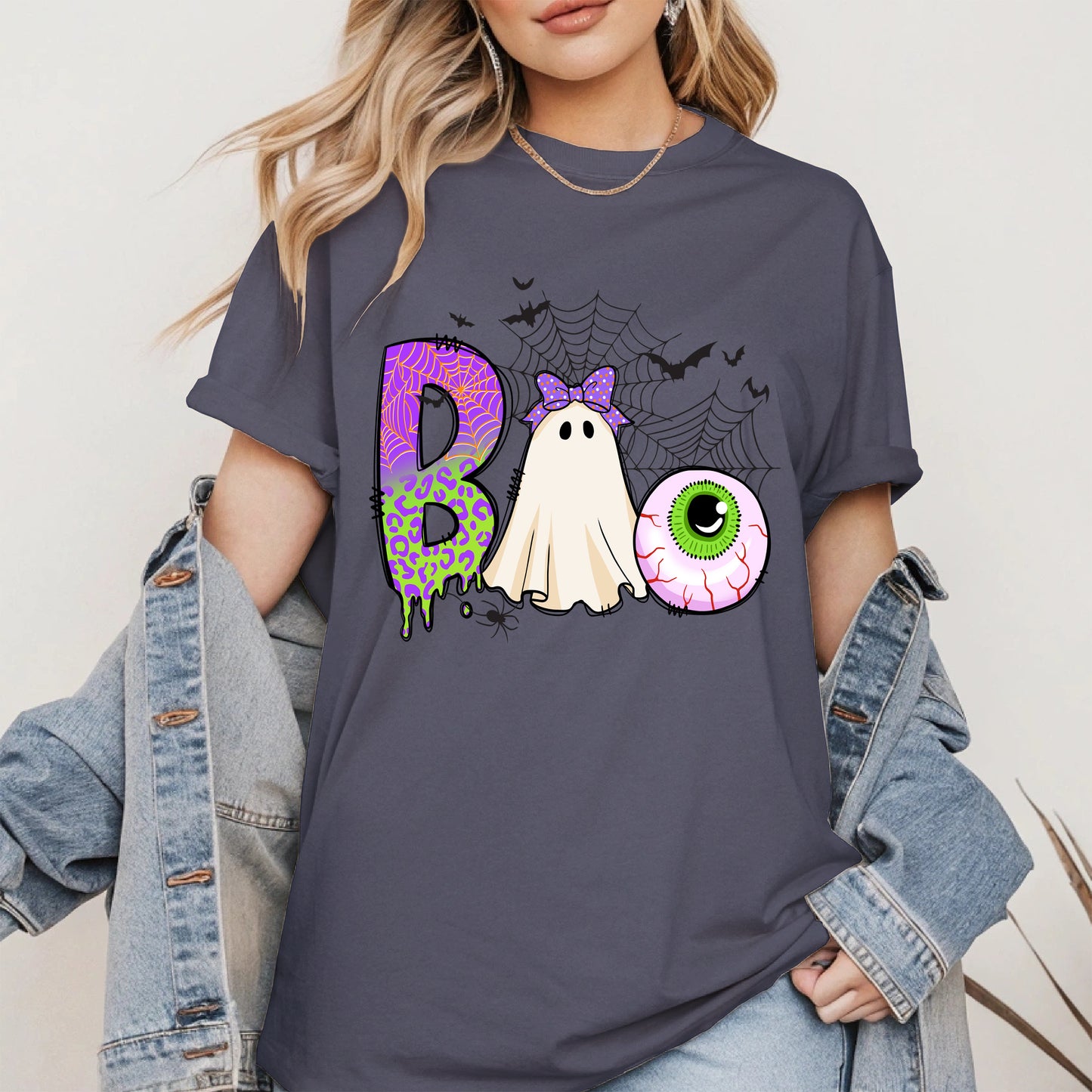 BOO Ghost Eyeball Shirt Hoodie Sweatshirt for Halloween Fun