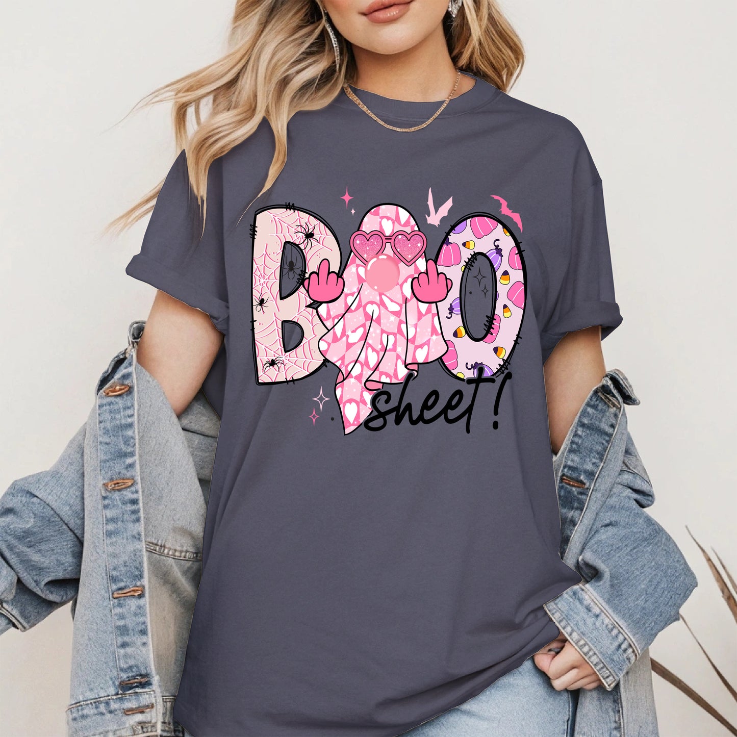 Pink Sassy Ghost Boo Shirt - Cute Halloween Attitude Tee