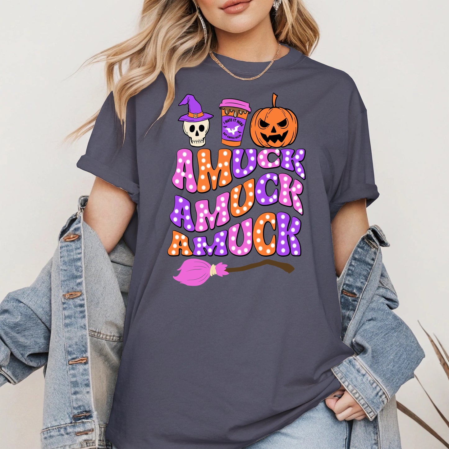 Amuck Amuck Amuck Shirt - Funny Halloween Coffee Witch Tee