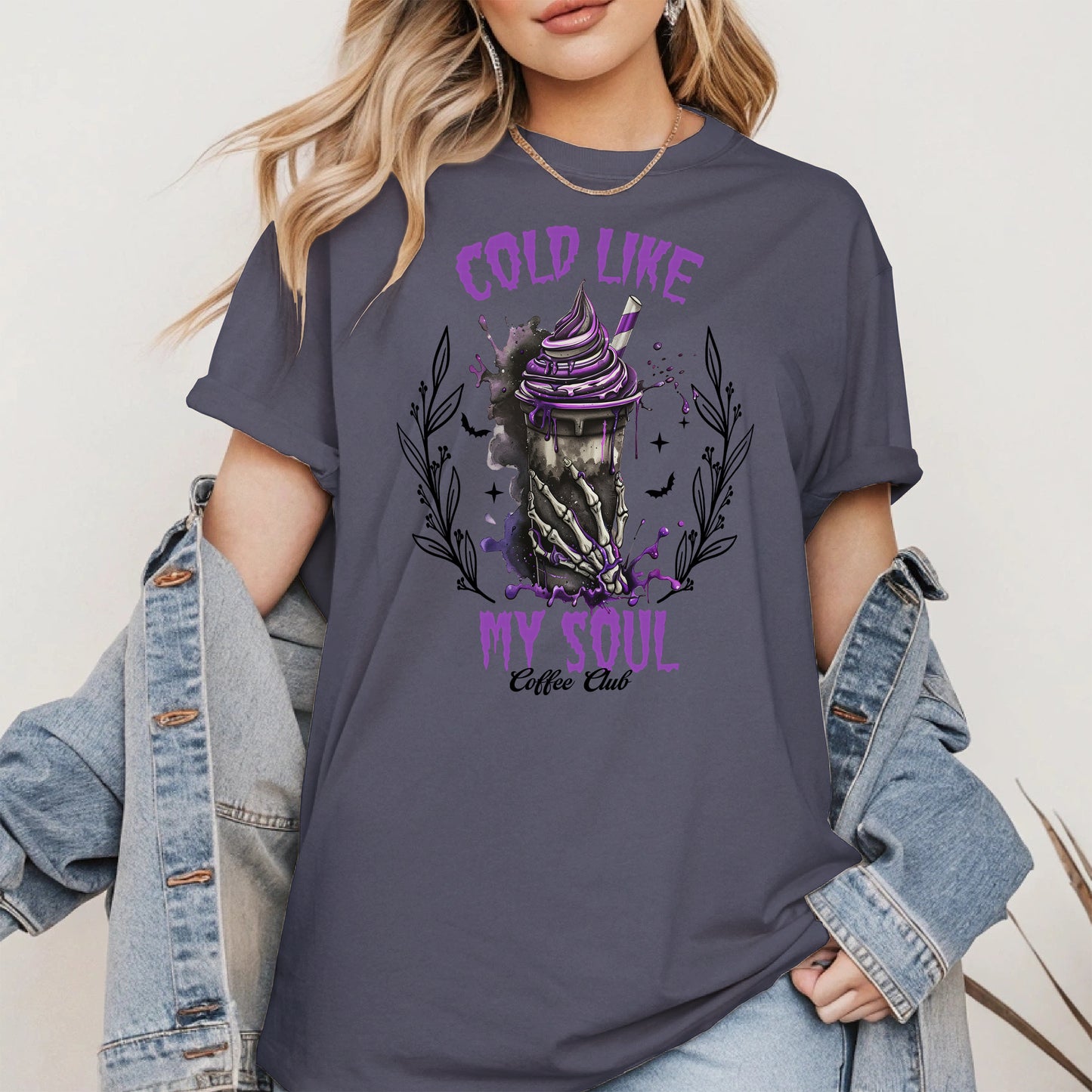 Cold Like My Soul Skeleton Drink Halloween Shirt