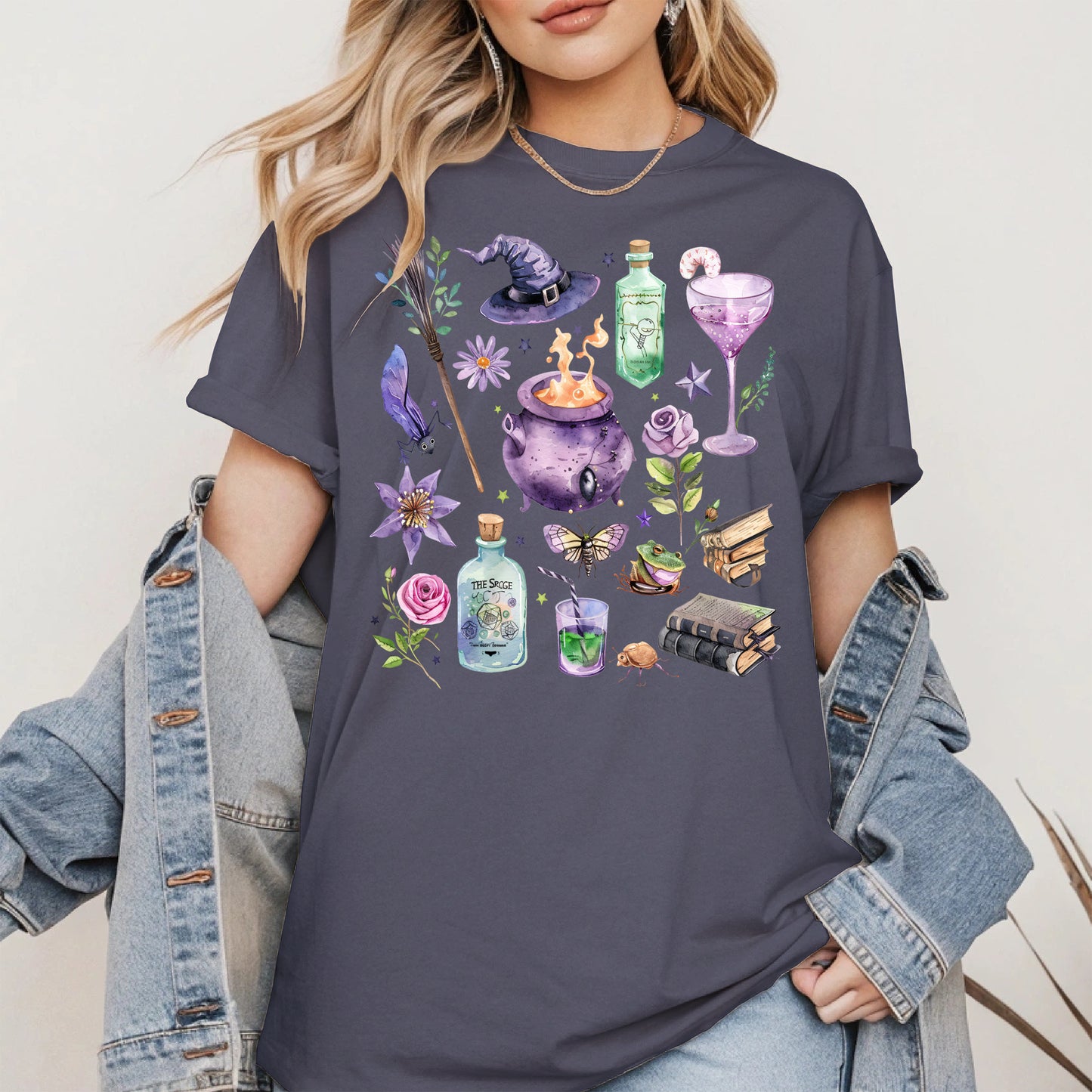 Witchy Vibes Watercolor Potion Tee