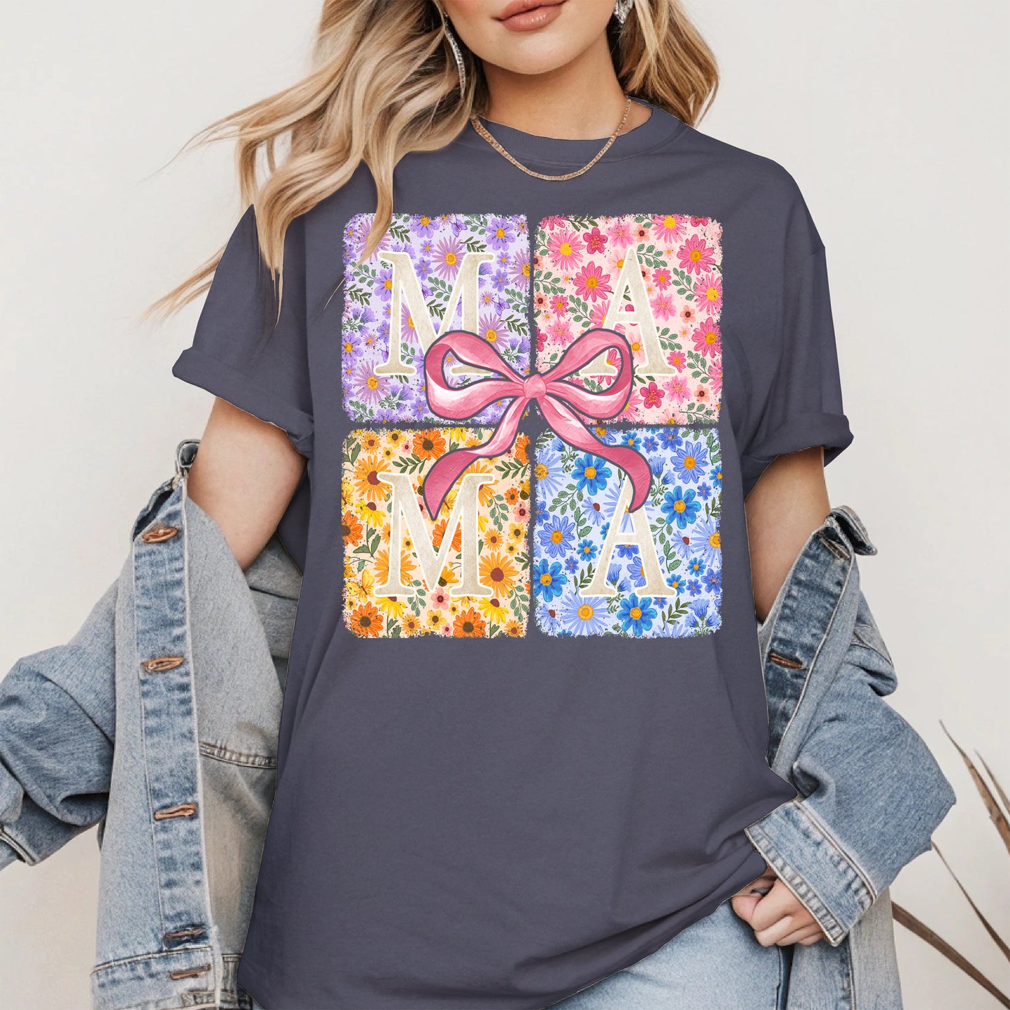Floral MAMA Shirt Mother Tee Hoodie Sweatshirt Gift for Moms