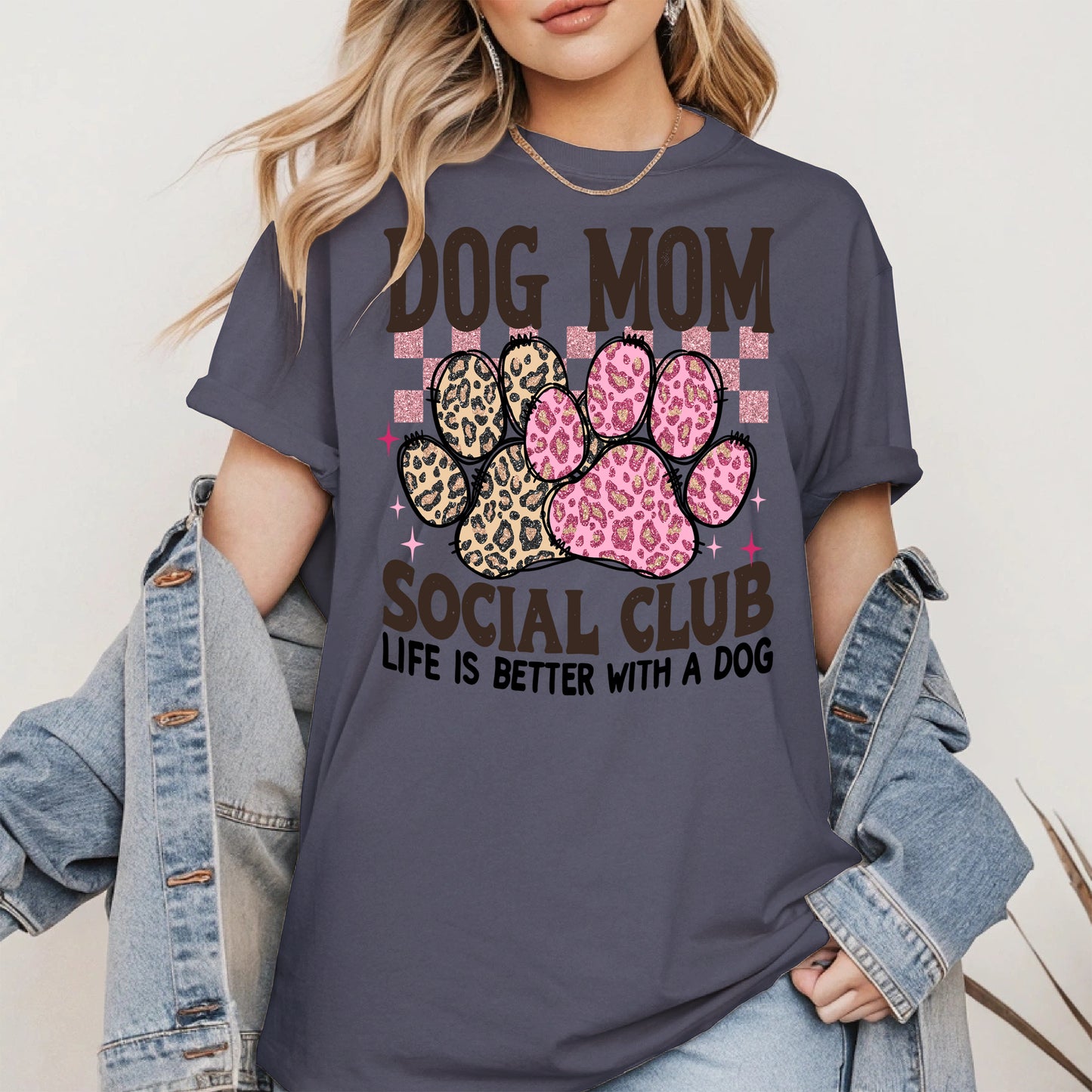 Dog Mom Social Club Shirt Hoodie Sweatshirt Gift for Pet Moms