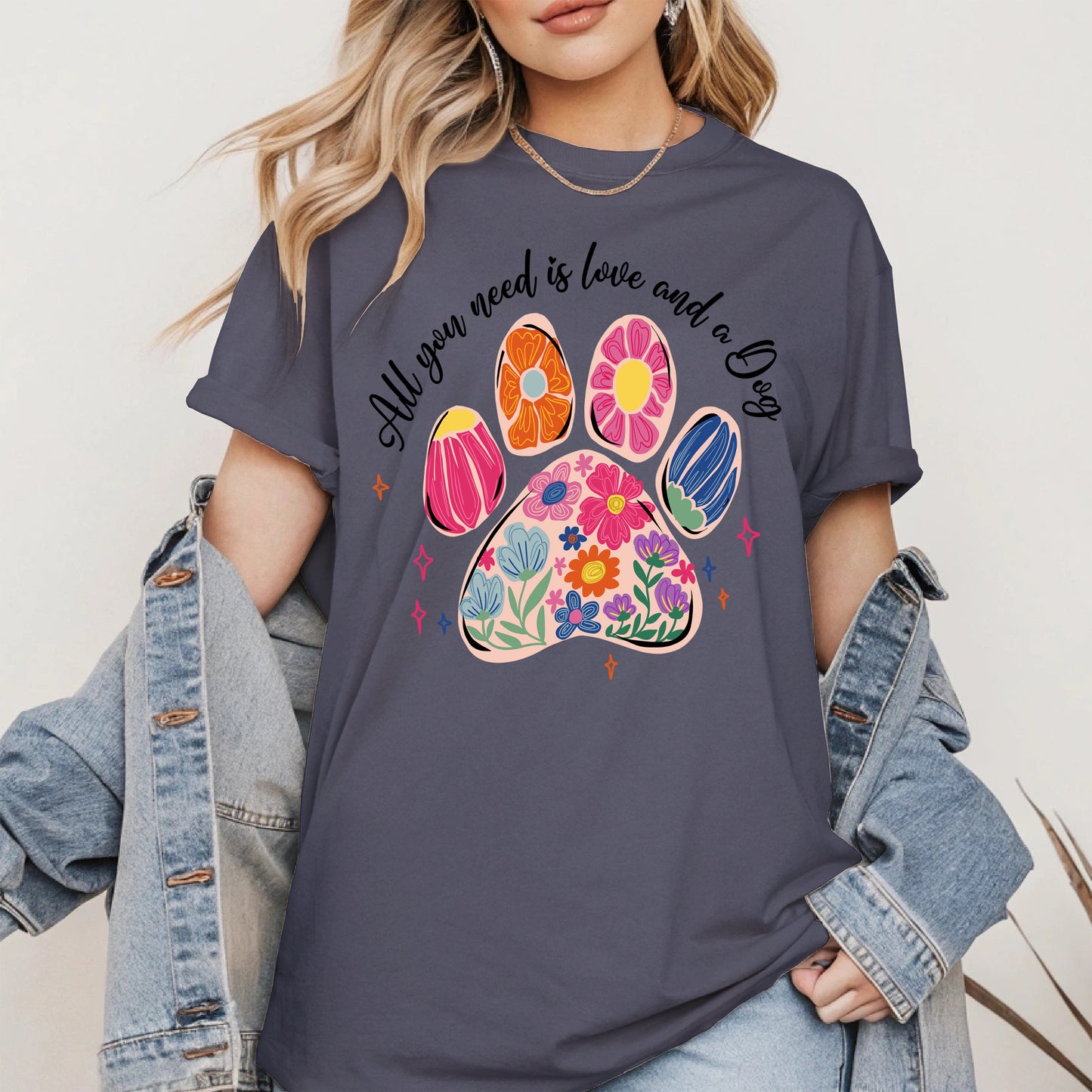 Floral Paw Print Shirt Hoodie Sweatshirt Gift for Pet Moms