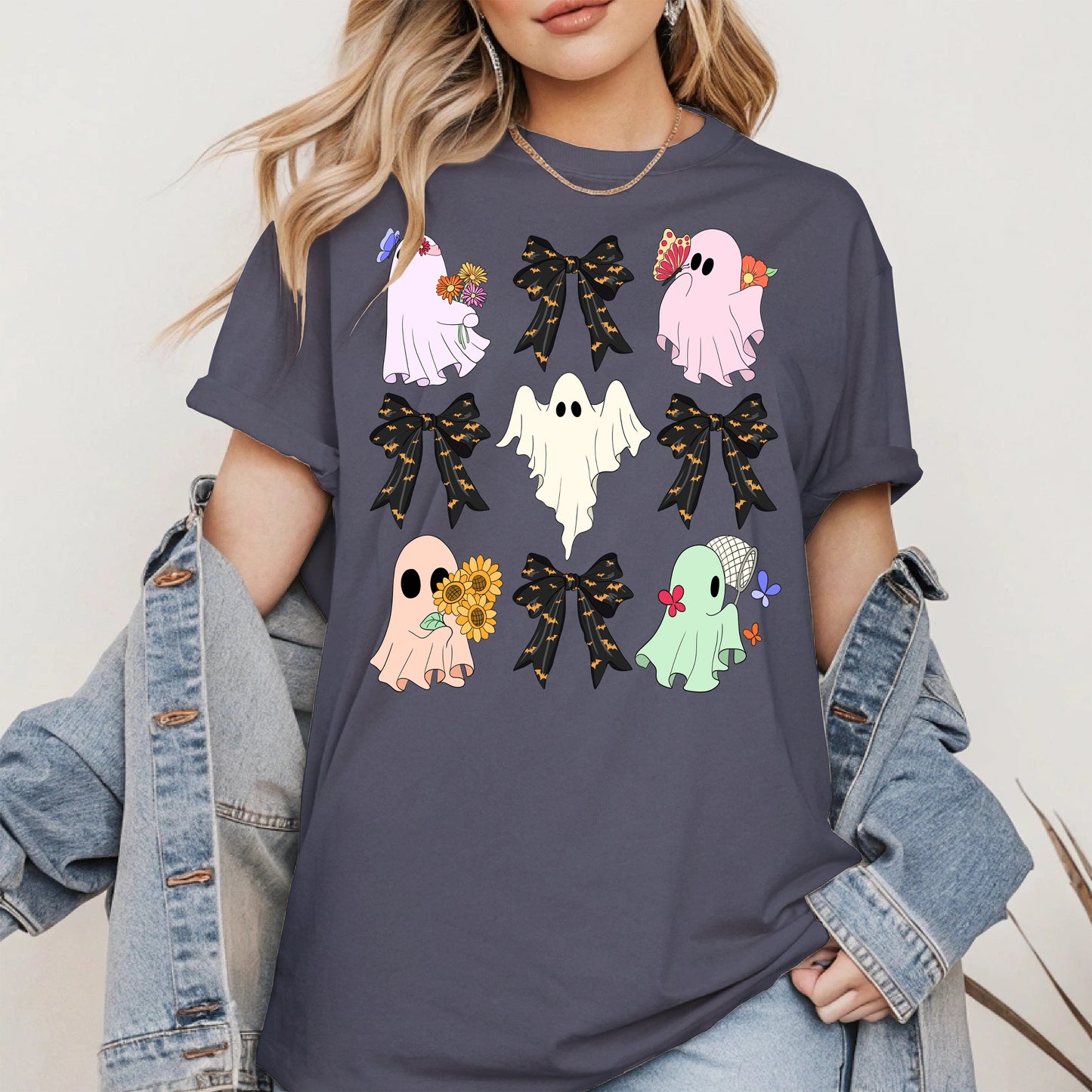Cute Ghost and Bow Halloween Shirt