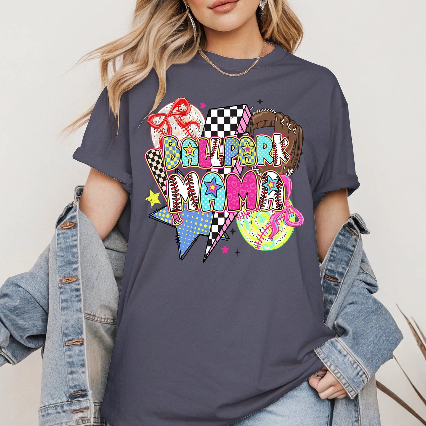 Ballpark Mama Shirt Sport Tee Hoodie Sweatshirt Gift for Baseball Moms