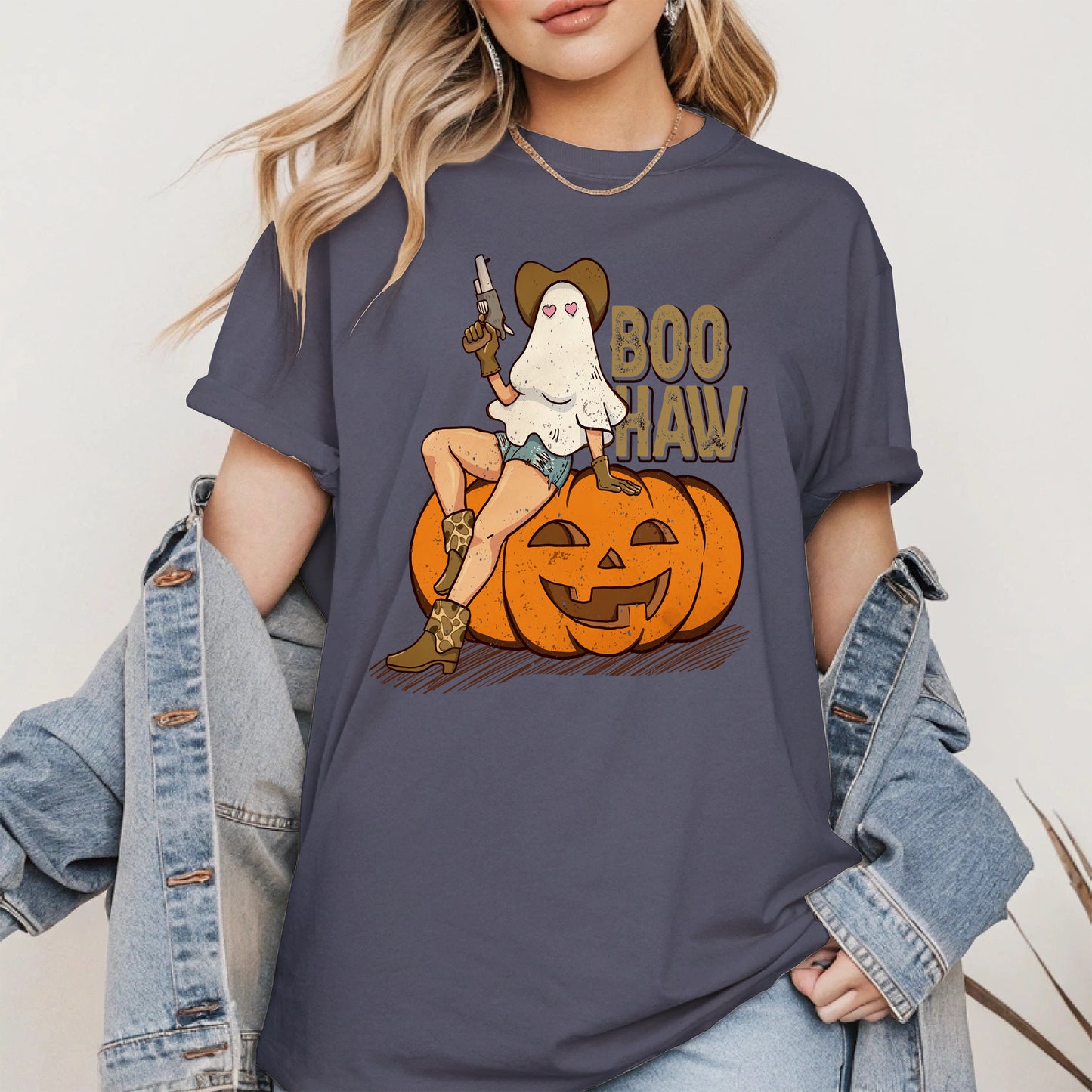 Boo Haw Halloween Cowgirl Tee