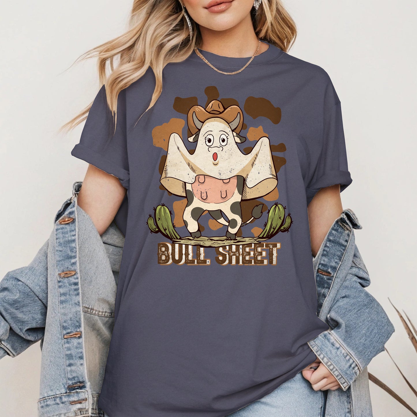 Bull Sheet Funny Ghost Cow Tee