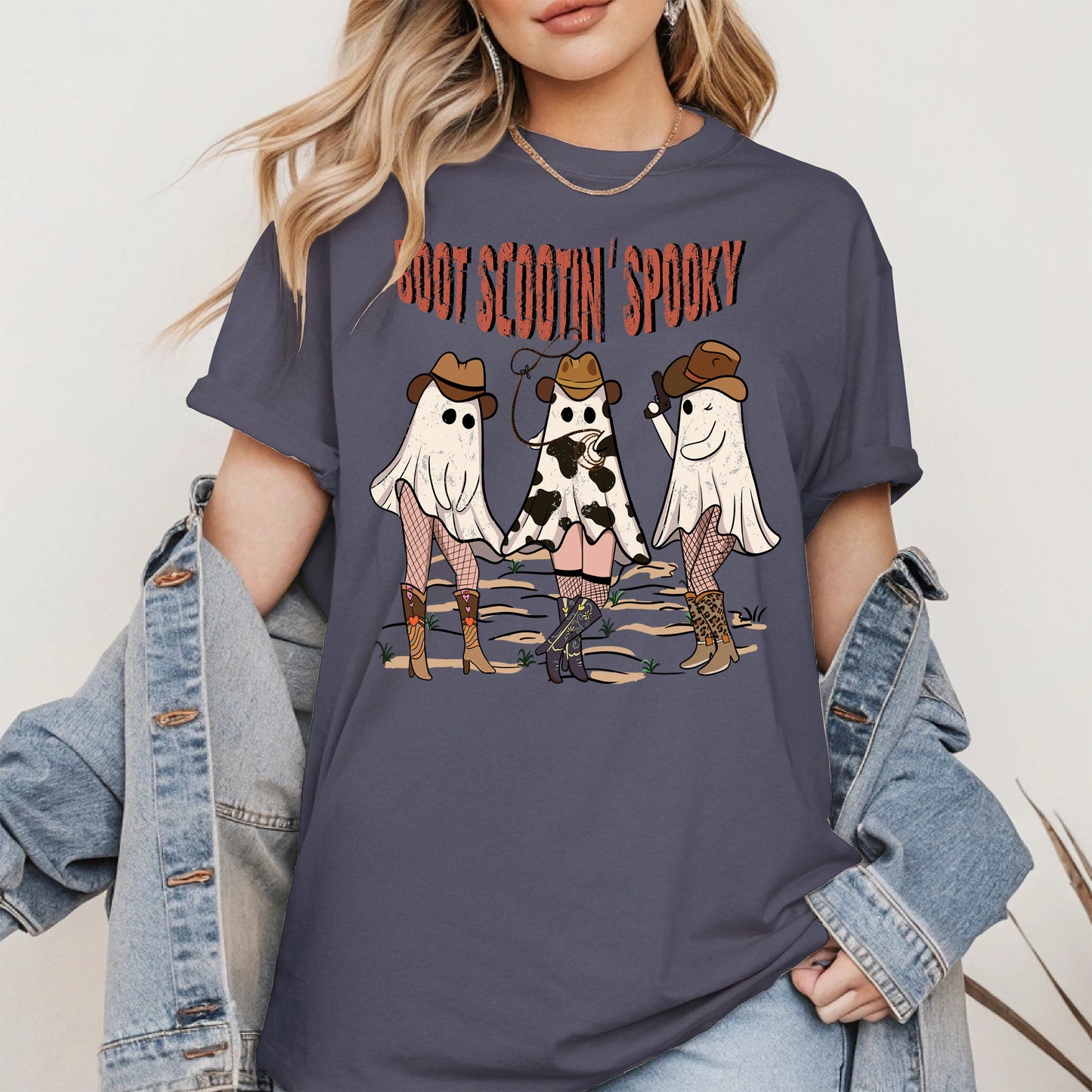 Boot Scootin' Spooky Cowgirl Halloween Tee