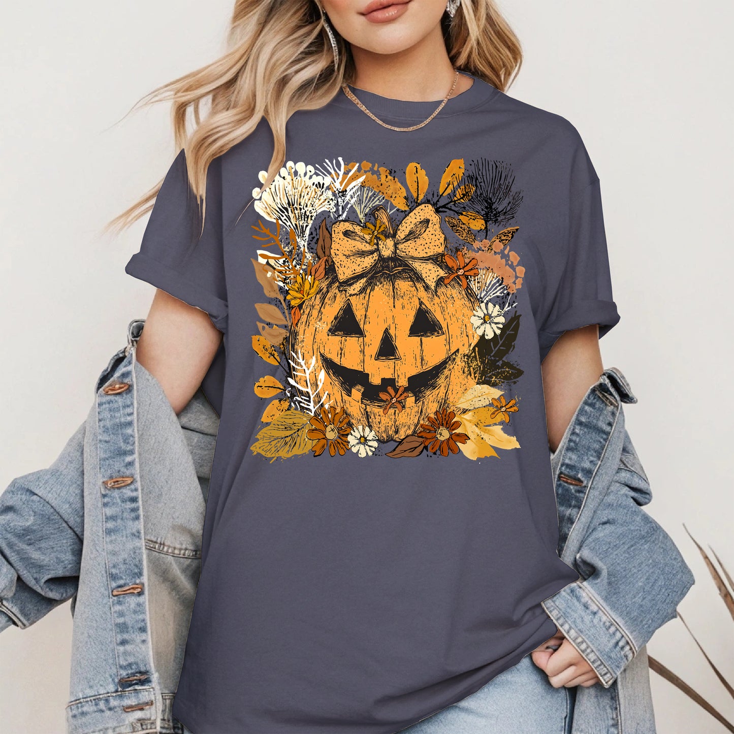 Halloween Pumpkin Coquette Bow shirt