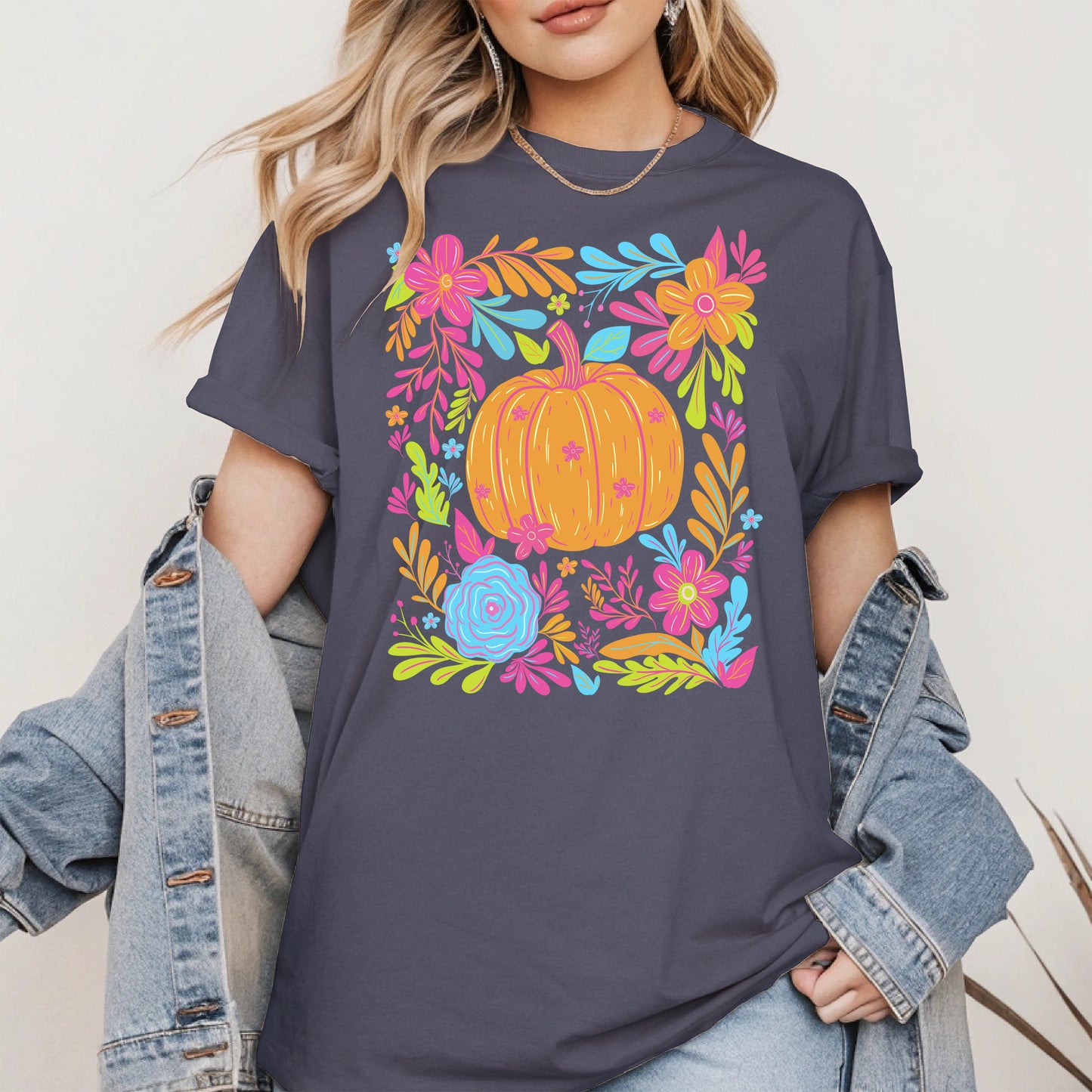 Neon Pumpkin halloween shirt