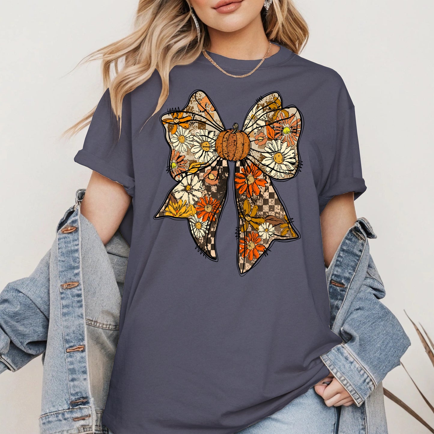 Floral Halloween Coquette Bow shirt