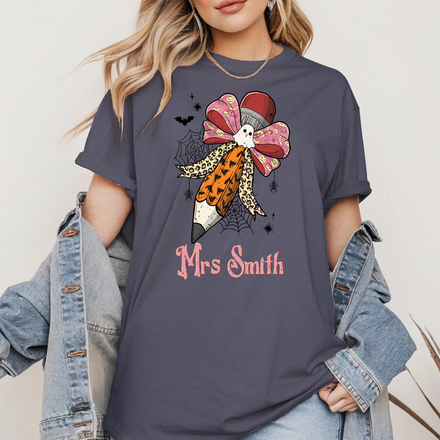 Teacher Pencil Bow Halloween shirt