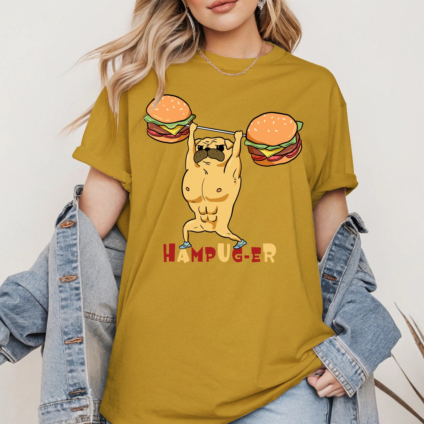 Hampug-er Funny Pug Burger Gym Shirt