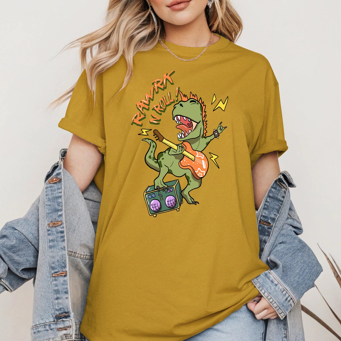 Rawrk N Roll Dinosaur Shirt