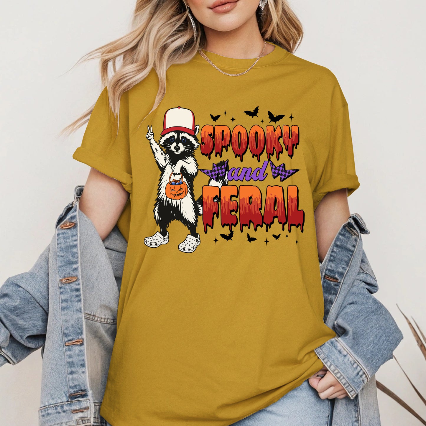 Spooky and Feral Shirt Hoodie Sweatshirt for Halloween Lovers