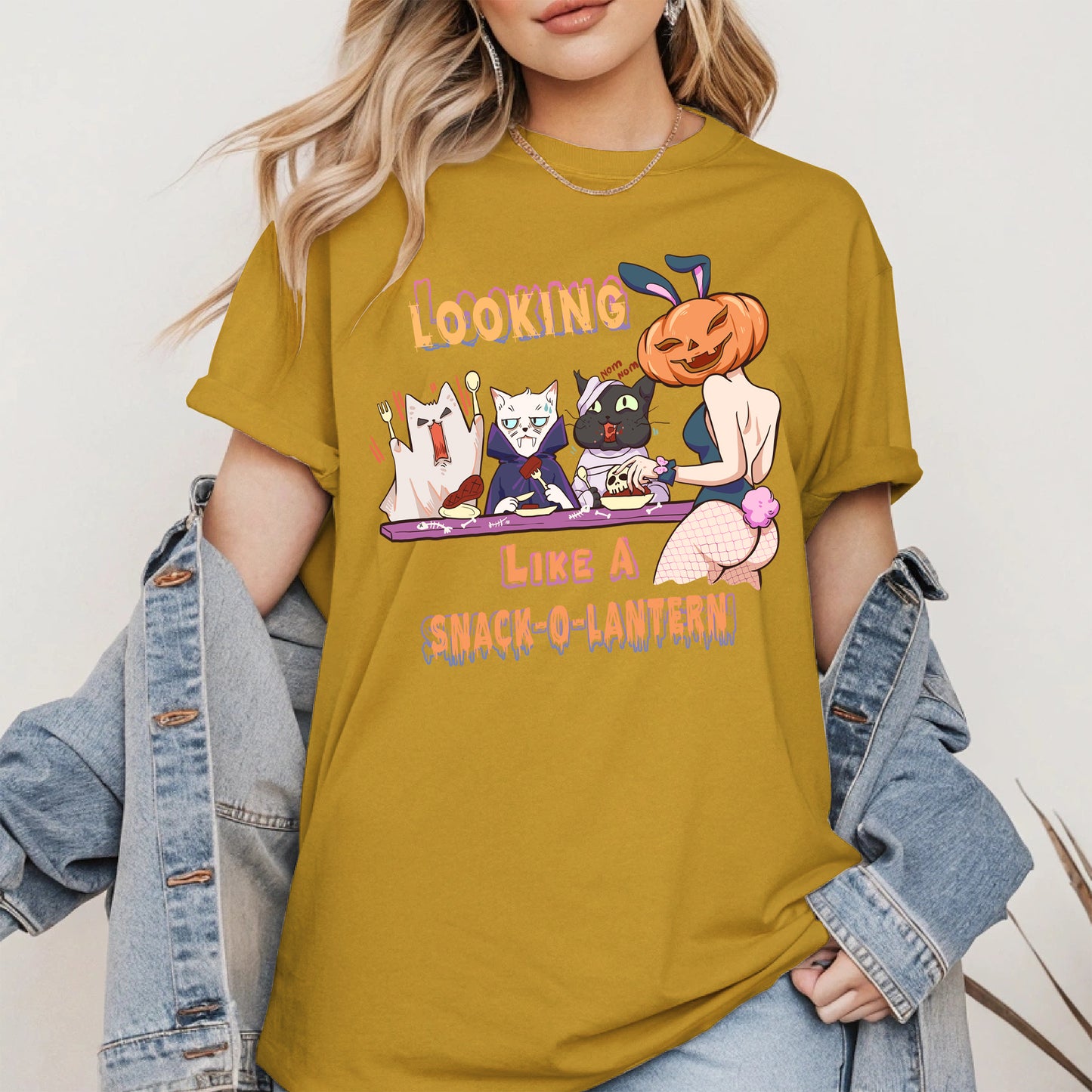 Snack-O-Lantern Halloween Cat Tee