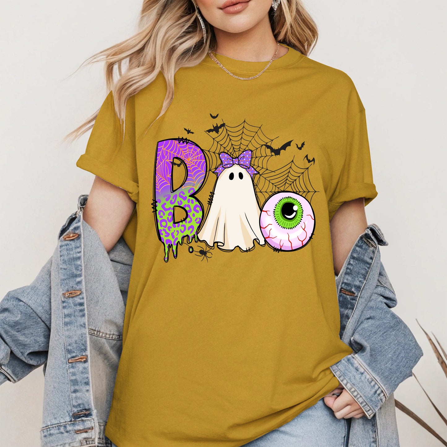 BOO Ghost Eyeball Shirt Hoodie Sweatshirt for Halloween Fun