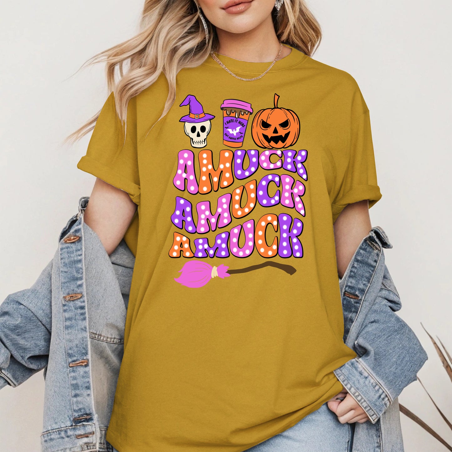 Amuck Amuck Amuck Shirt - Funny Halloween Coffee Witch Tee