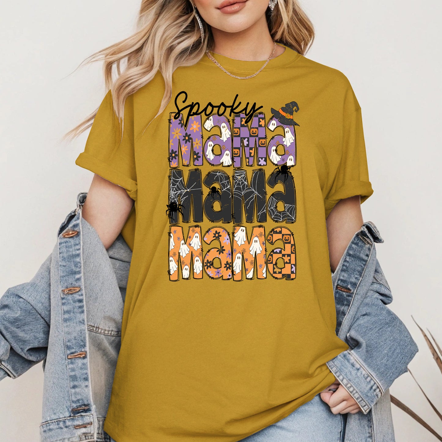 Halloween Mama Shirt - Ghosts and Spooky Patterns