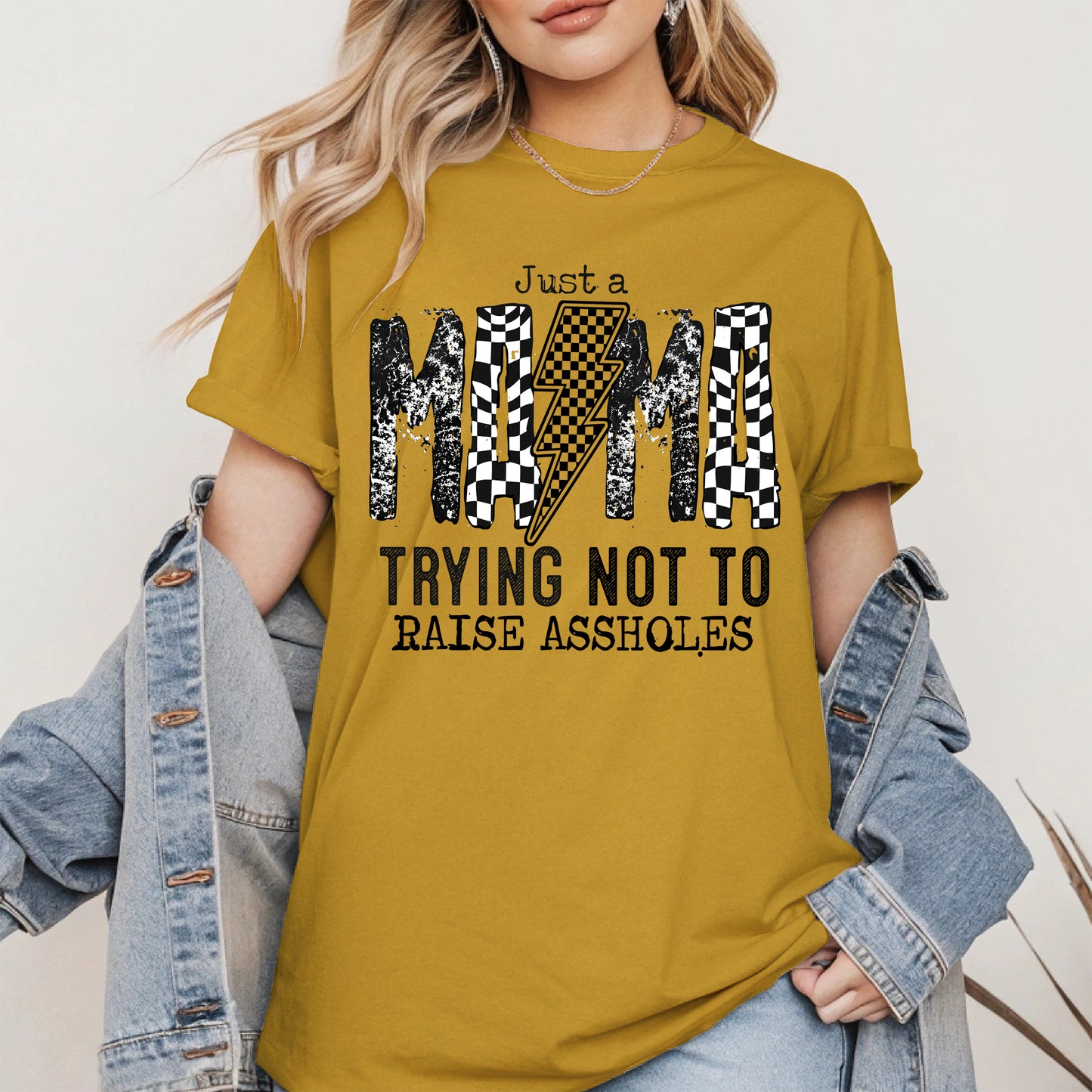 Just a Mama Trying Shirt Hoodie Sweatshirt Gift for Moms