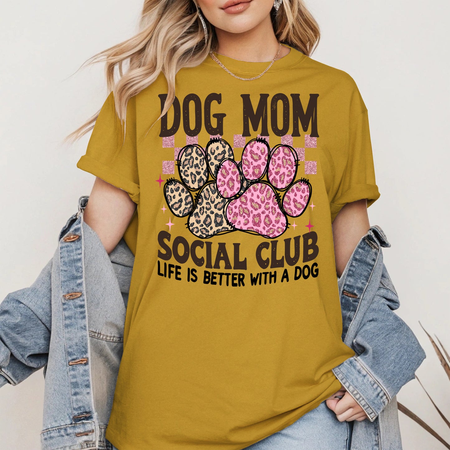 Dog Mom Social Club Shirt Hoodie Sweatshirt Gift for Pet Moms