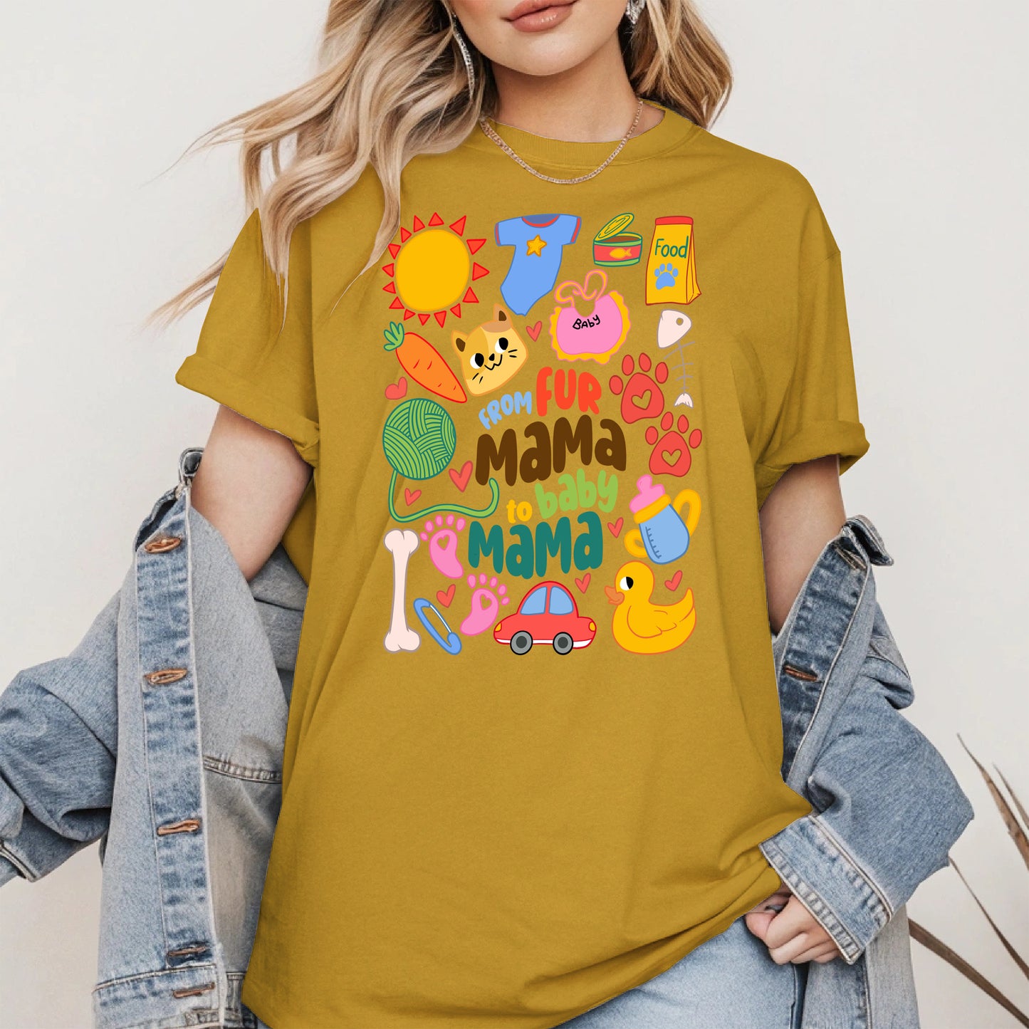 From Fur Mama to Baby Mama Shirt Hoodie Sweatshirt Gift
