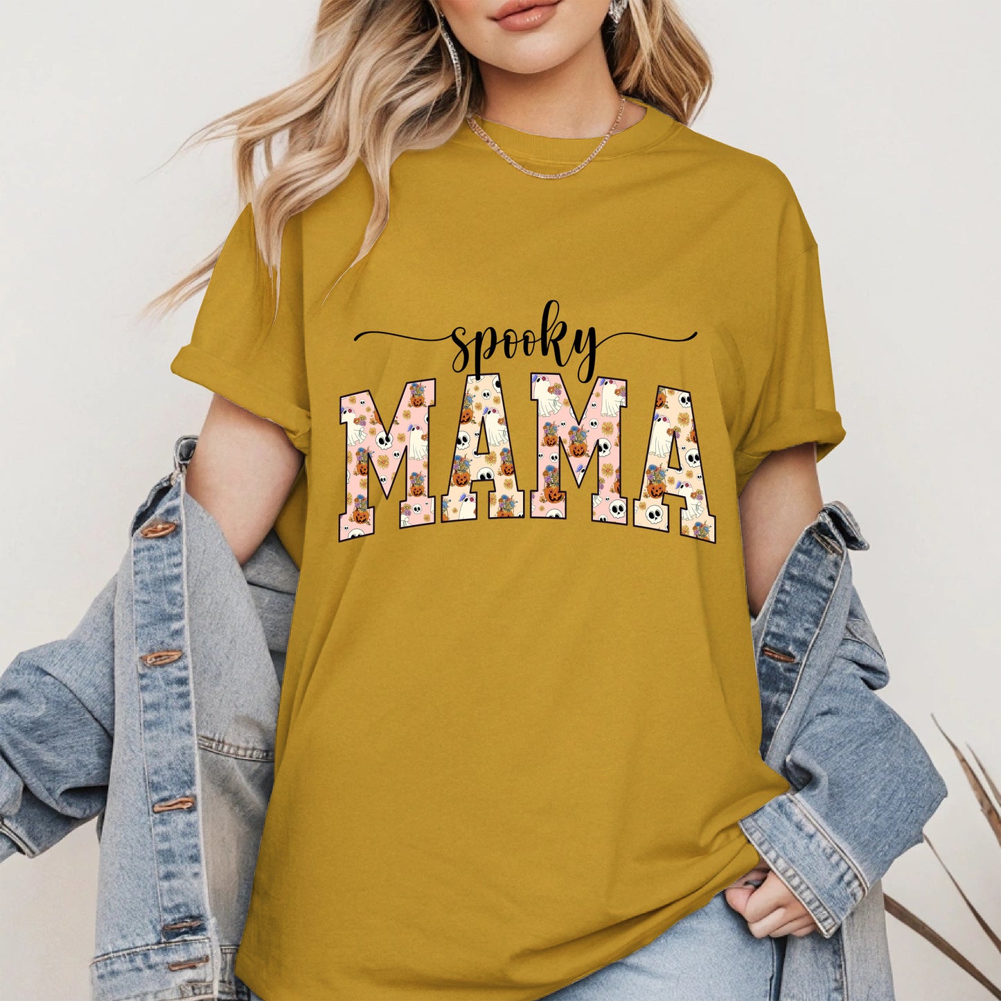 Halloween Mama Shirt for Moms Cute Ghost