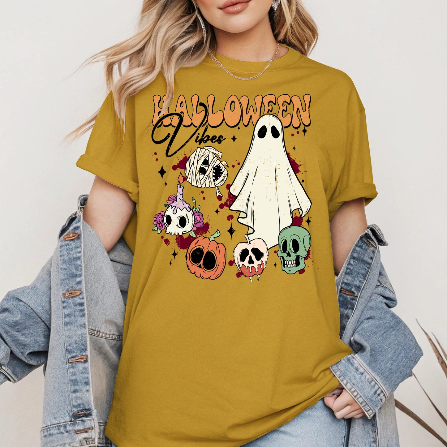 Classic Halloween Ghost and Skull Shirt