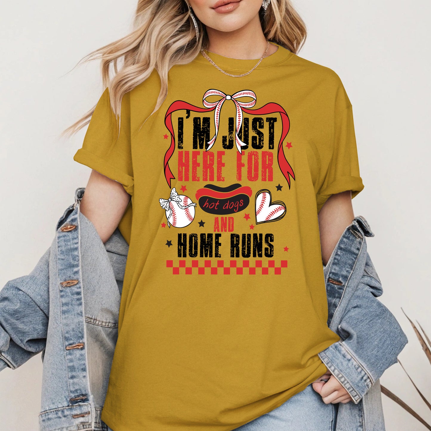 Here For Hot Dogs Baseball Shirt Sport Tee Hoodie Sweatshirt