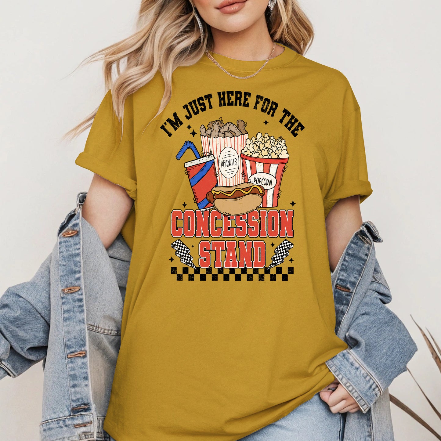Concession Stand Sport Shirt Hoodie Sweatshirt with Snack Bar Design