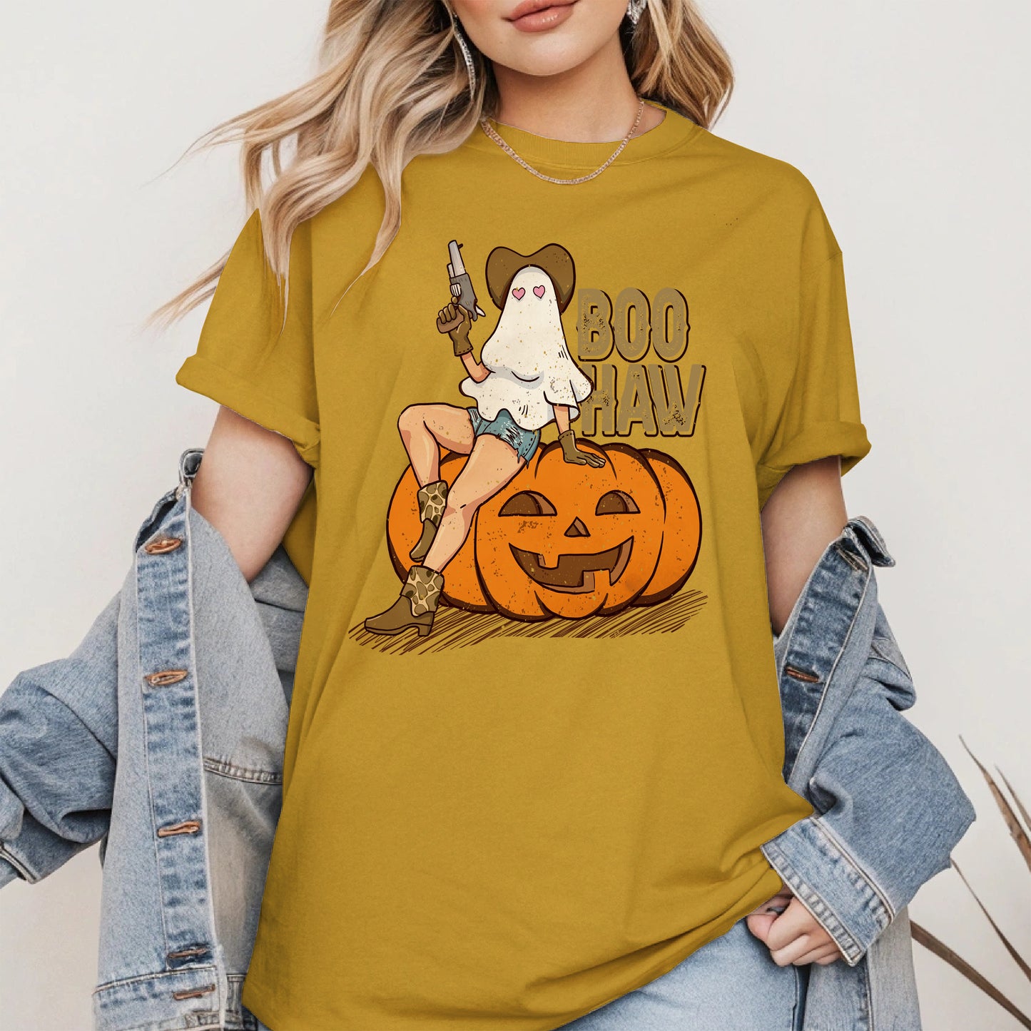 Boo Haw Halloween Cowgirl Tee