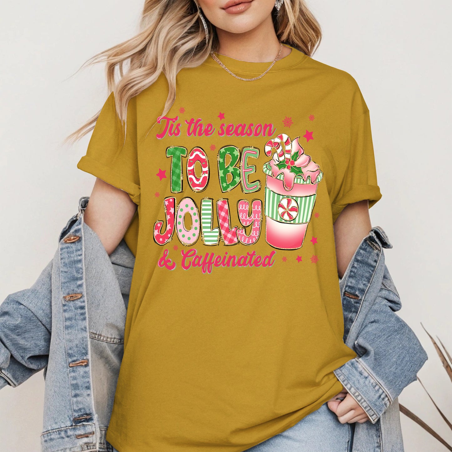 Tis the Season to Be Jolly and Caffeinated Shirt