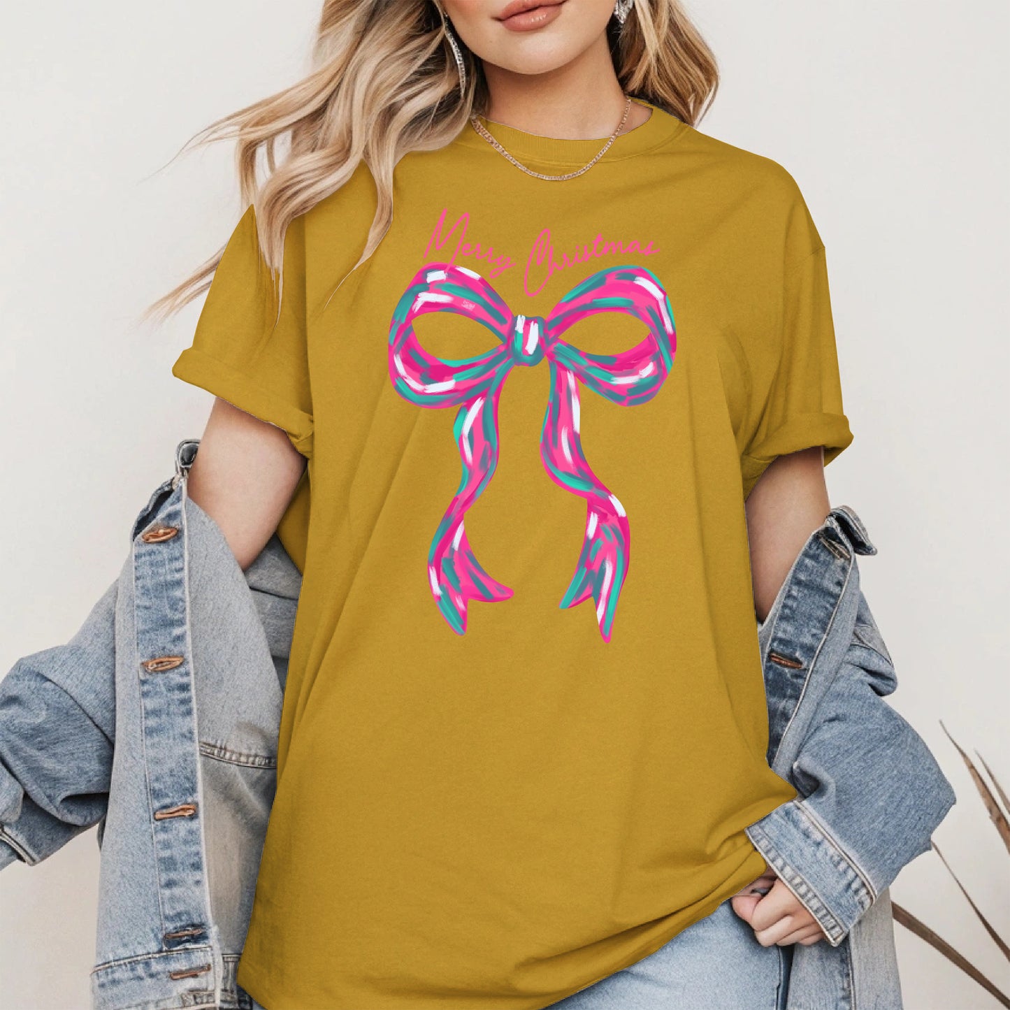 Merry Christmas Coquette Bow Shirt